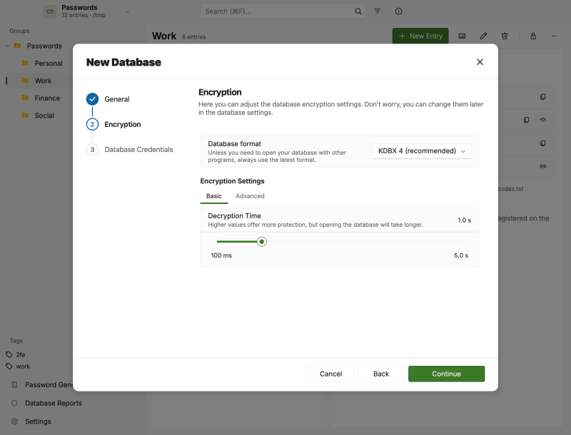 New Database Wizard