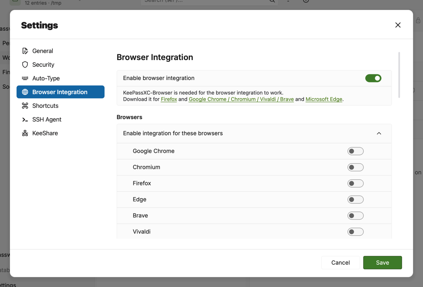 browser advanced settings