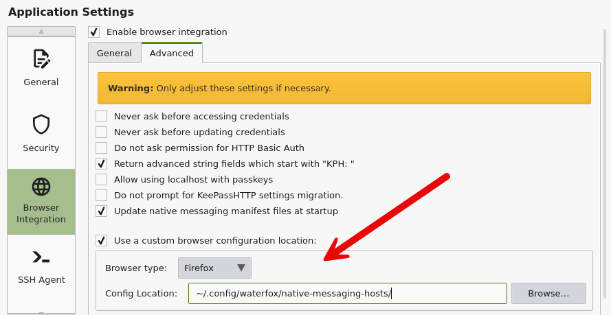 browser custom browser configuration