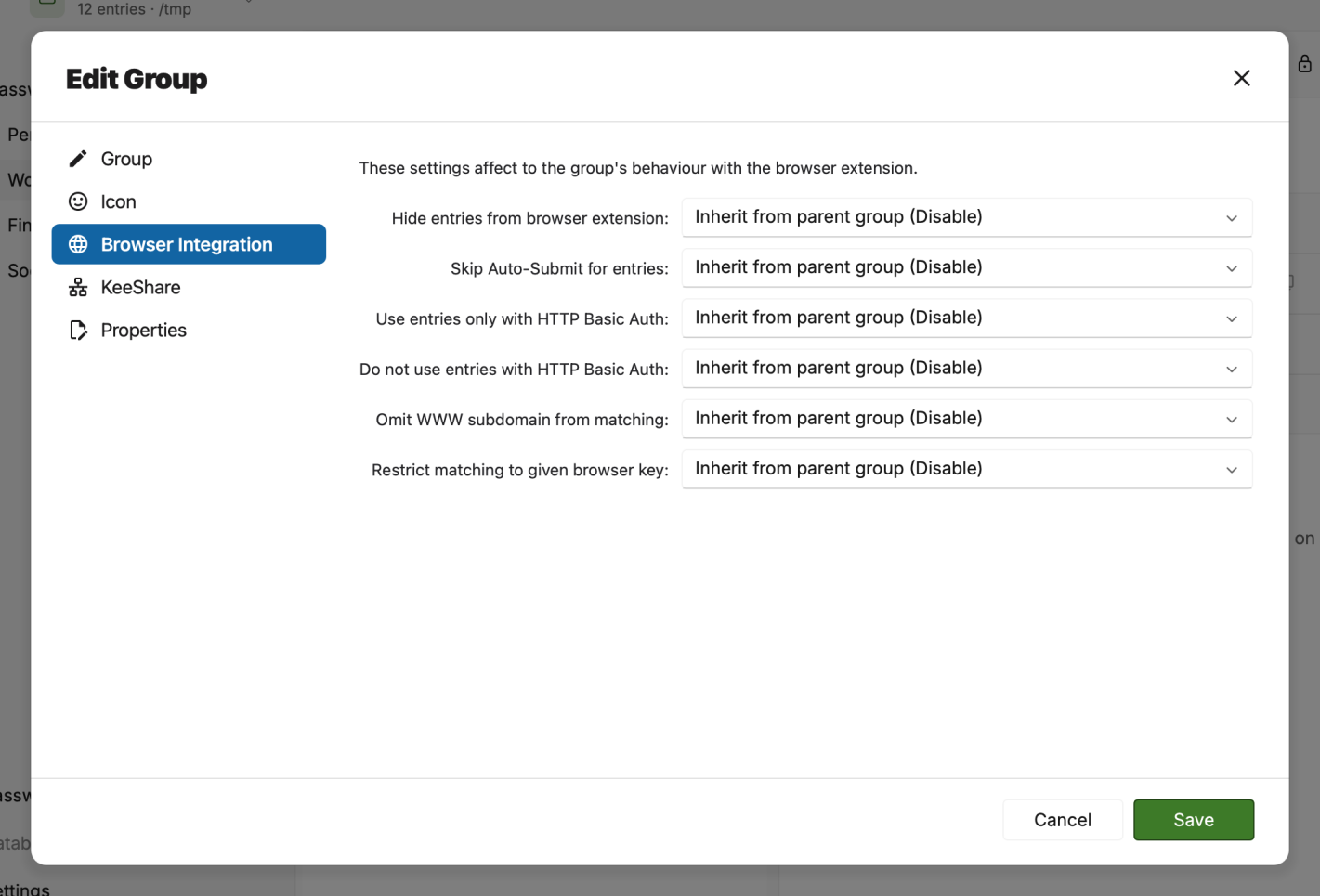 browser group settings