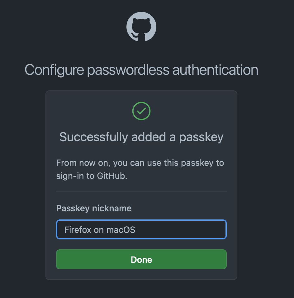 passkeys github 3