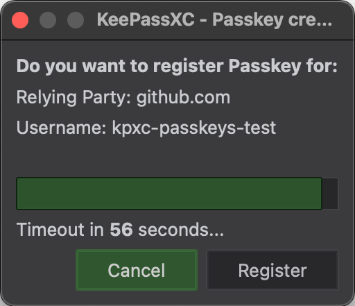 passkeys register dialog