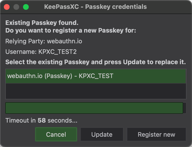 passkeys update dialog